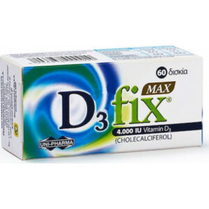 Uni-Pharma D3 Fix Max 4000iu 60 ταμπλέτες βιταμίνης D3
