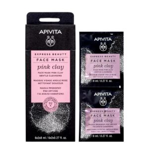 Apivita Pink Clay Μάσκα Προσώπου για Καθαρισμό με Άργιλο 2τμχ 8ml