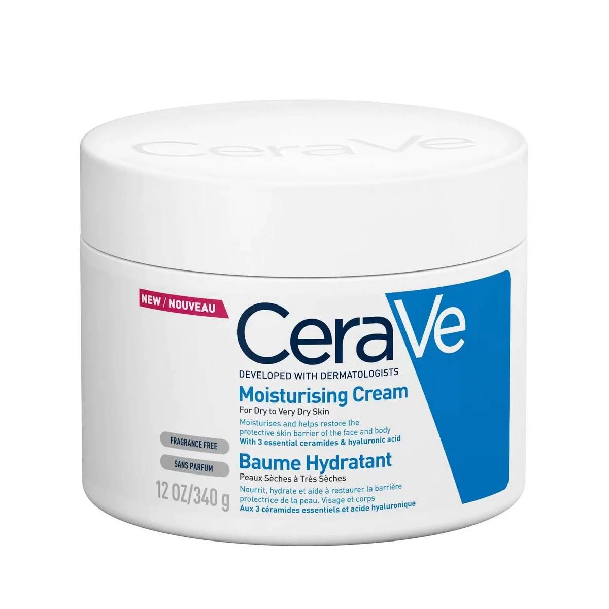 CeraVe Moisturising Ενυδατική Κρέμα Σώματος με Υαλουρονικό Οξύ για Ξηρές Επιδερμίδες 340ml