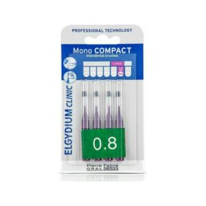 Elgydium Clinic Mono Compact Μεσοδόντια Βουρτσάκια 0.8mm Μωβ 4τμχ