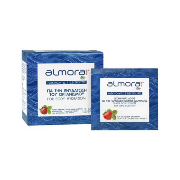 Elpen Almora Plus Electrolytes 12 Φακελίσκοι με Γεύση Φράουλα