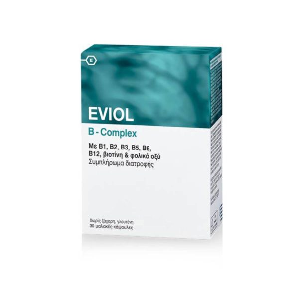 Eviol B-Complex Συμπλήρωμα Συμπλέγματος Βιταμίνης B για τη Φυσιολογική Λειτουργία του Νευρικού Συστήματος 60 μαλακές κάψουλες