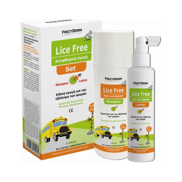 Frezyderm Lice Free Set Ολοκληρωμένη Αγωγή για Ψείρες Σαμπουάν & Λοσιόν, 2 X 125ml
