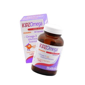 Health Aid KidzOmega One A Day Chewable Omega 3 Ιχθυέλαιο Κατάλληλο για Παιδιά 60 μασώμενες ταμπλέτες Πορτοκάλι