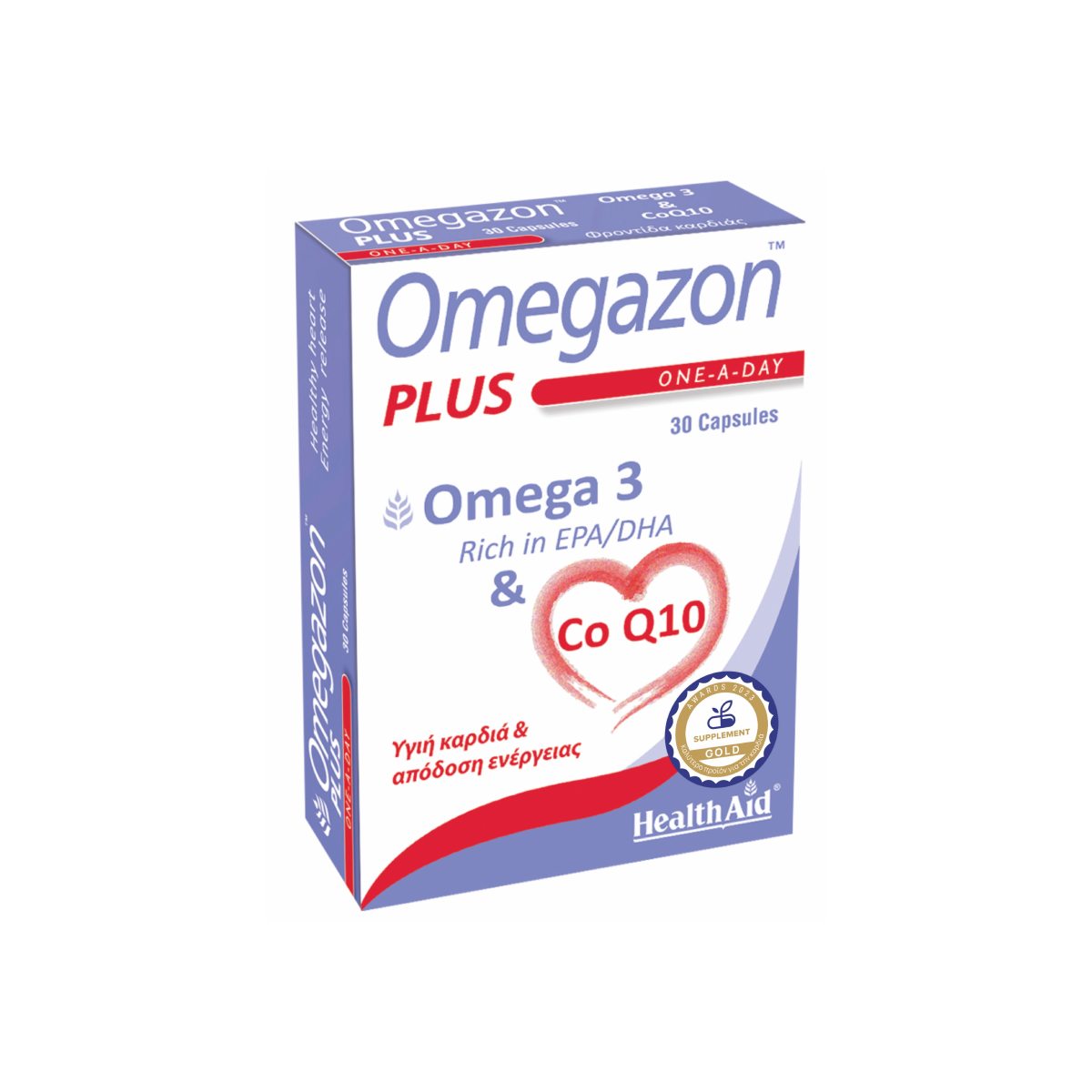 Health Aid Omegazon Plus One A Day Omega 3 & CoQ10 Ιχθυέλαιο 30 κάψουλες