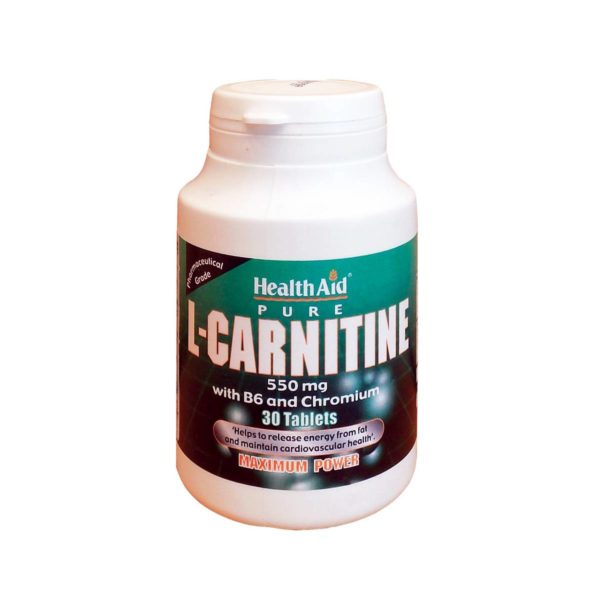 Health Aid Pure L-Carnitine Συμπλήρωμα Διατροφής με Καρνιτίνη 550mg 30 ταμπλέτες