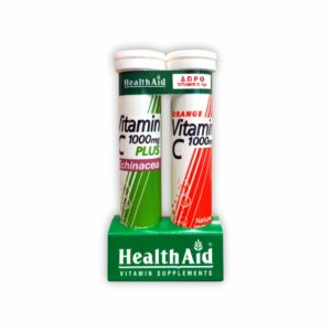 Health Aid Vitamin C 1000mg Plus Echinacea Βιταμίνη για Ενέργεια & Ανοσοποιητικό 1000mg Πορτοκάλι 40 αναβράζοντα δισκία