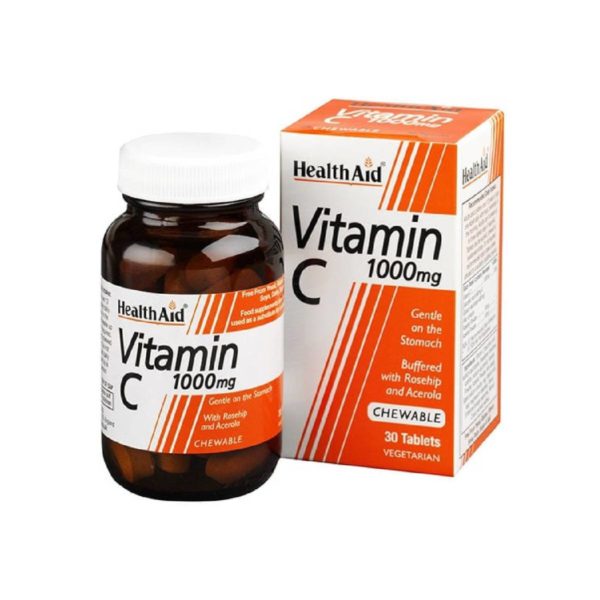Health Aid Vitamin C 1000mg Πορτοκάλι 30 μασώμενες ταμπλέτες