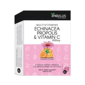 Ino Plus Echinacea Propolis & Vitamin C 20 ταμπλέτες, η Τριπλή Ασπίδα Ενάντια στο Κρυολόγημα και τη Γρίπη