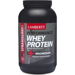 Lamberts Performance Whey Protein & Magnesium Πρωτεΐνη Ορού Γάλακτος με Γεύση Φράουλα 1kg