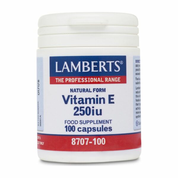 Lamberts Vitamin E Βιταμίνη για Αντιοξειδωτικό 250iu 168mg 100 κάψουλες