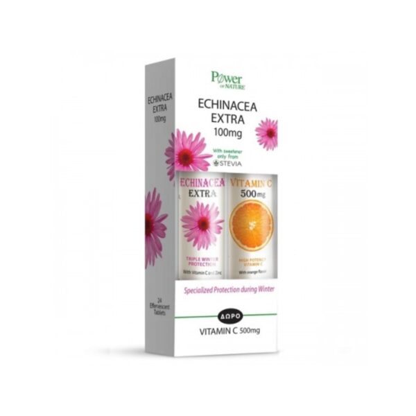 Power Of Nature Echinacea Extra 24 αναβράζοντα δισκία & Vitamin C 500mg 20 αναβράζοντα δισκία