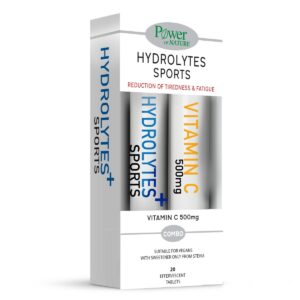Power Of Nature Hydrolytes Sports with Stevia 20 αναβράζοντα δισκία & Vitamin C 500mg με Γεύση Πορτοκάλι 20 αναβράζοντα δισκία