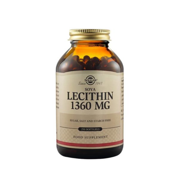 Solgar Lecithin Συμπλήρωμα Διατροφής με Λεκιθίνη 1360mg 250 μαλακές κάψουλες