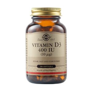 Solgar Vitamin D3 400iu Συμπλήρωμα Διατροφής με βιταμίνη D3 100 μαλακές κάψουλες Pharmacity
