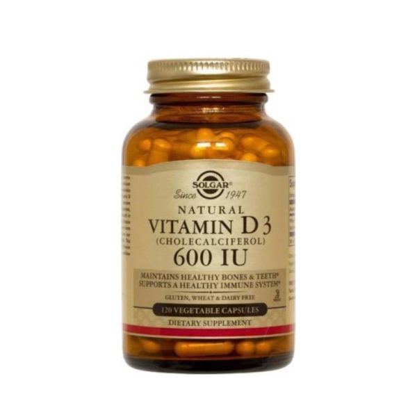 Solgar Vitamin D3 600iu Συμπλήρωμα Διατροφής με βιταμίνη D3 60 φυτικές κάψουλες
