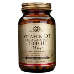 Solgar Vitamin D3 (Cholecalciferol) 2200IU 100 φυτικές κάψουλες
