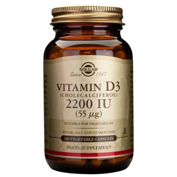 Solgar Vitamin D3 (Cholecalciferol) 2200IU 100 φυτικές κάψουλες