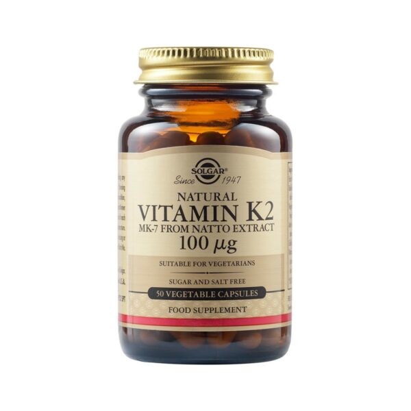 Solgar Vitamin K2 (MK-7) 100mcg Βιταμίνη 100mcg 50 φυτικές κάψουλες