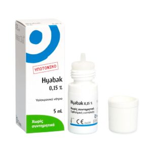 Thea Pharma Hellas Hyabak Protector 0.15% Οφθαλμικές Σταγόνες με Υαλουρονικό Οξύ για Ξηροφθαλμία 5ml
