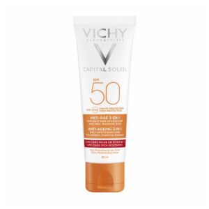 Vichy Capital Soleil Anti-Ageing 3in1 SPF50 Αντηλιακή Κρέμα Προσώπου με Αντιγηραντική Δράση, 50ml