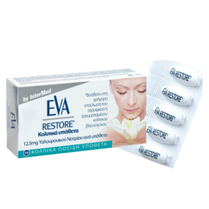 Intermed Eva Restore Ovules 10 Κολπικά Υπόθετα για Επούλωση και Ανακούφιση του Κολπικού Βλεννογόνου 10τμχ