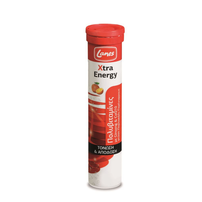 Lanes Πολυβιταμίνες Xtra Energy 20 αναβράζοντα δισκία Orange Grapefruit