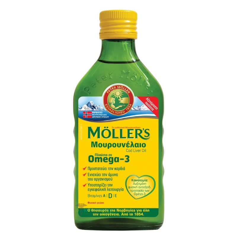 Moller's Cod Liver Oil Μουρουνέλαιο Κατάλληλο για Παιδιά 250ml Natural