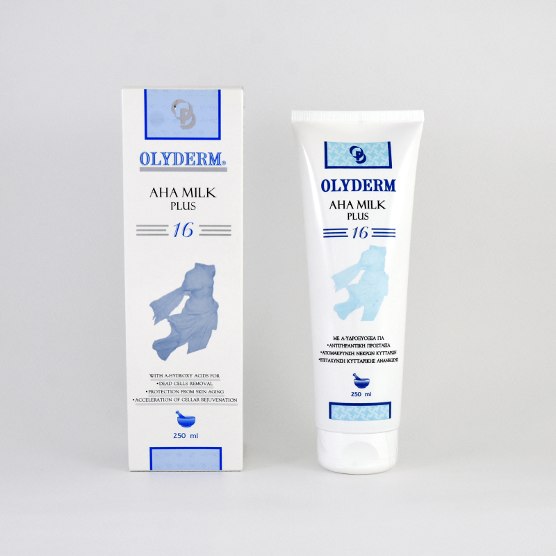 Olyderm AHA Milk Plus 16% 250ml - Απομάκρυνση Νεκρών Κυττάρων & Αντιγηραντική Προστασία