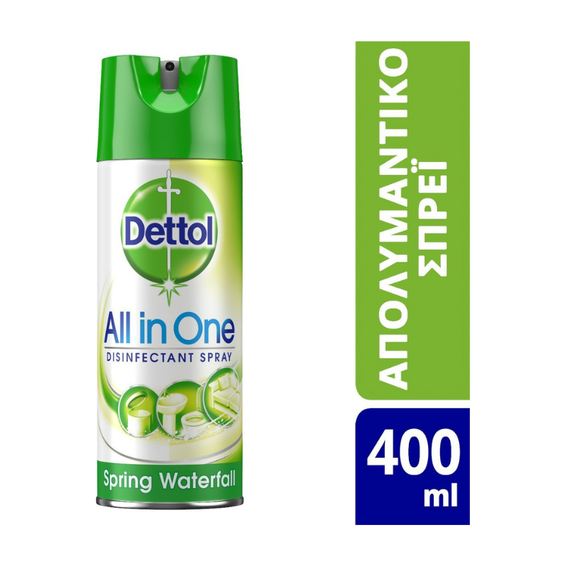 Dettol All In One Spring Waterfall Απολυμαντικό Αντιβακτηριδιακό Σπρέι 400ml