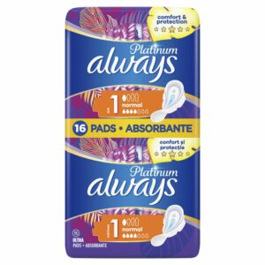 Always Platinum Ultra Normal Plus Size 1 Σερβίετες με Φτερά 16 τμχ