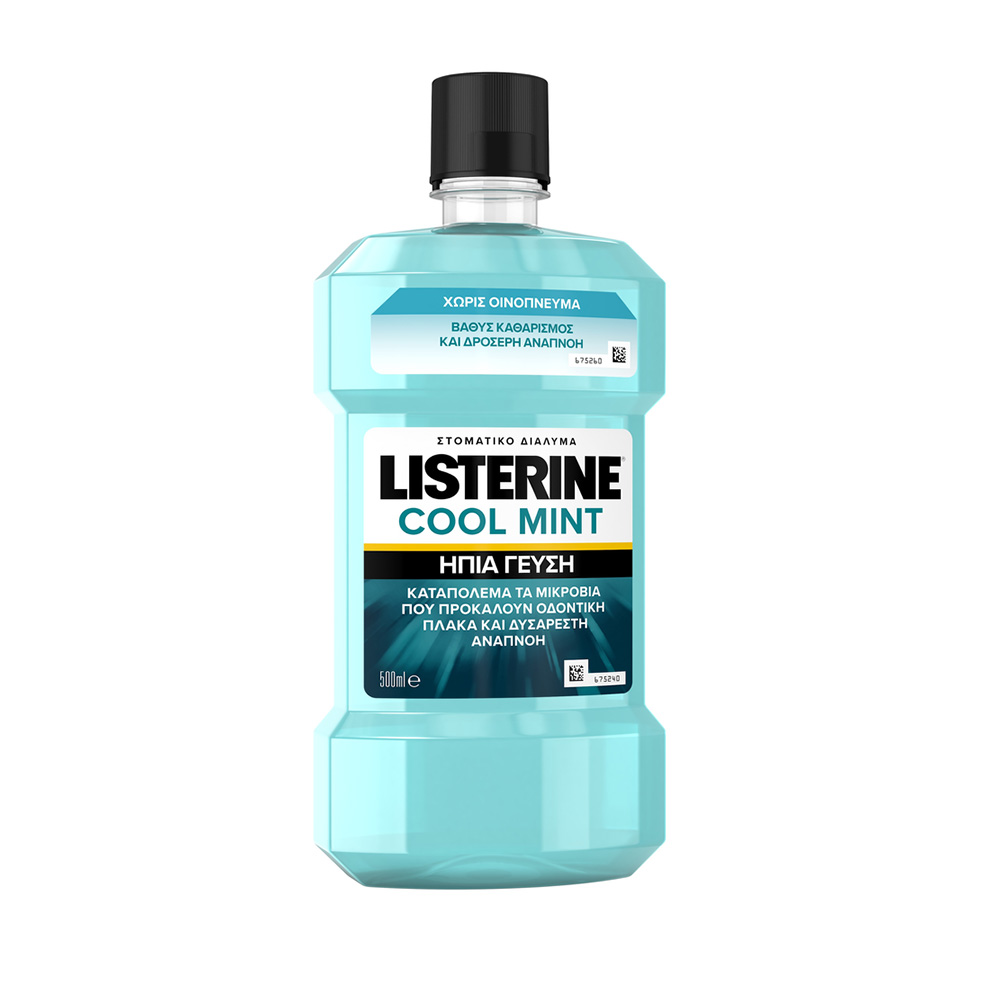 Listerine Mild Cool Mint Διάλυμα κατά της Πλάκας και της Κακοσμίας 500ml