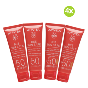 Apivita Bee Sun Safe Anti-Spot & Anti-Age SPF50 Αντηλιακή Κρέμα Προσώπου Κατά Των Πανάδων και Ρυτίδων 2x 50ml & Apivita Bee Sun Safe Anti Spot Anti Age Tinted Face Cream SPF50 Αντηλιακή Κρέμα Προσώπου Κατά Των Πανάδων και Ρυτίδων Με Χρώμα 2x 50ml