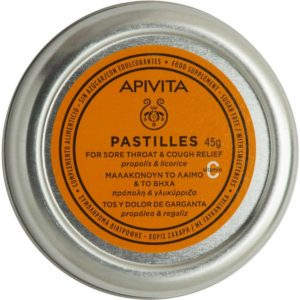 Apivita Pastilles Πρόπολη & Γλυκύρριζα για το Βήχα & τον Ερεθισμένο Λαιμό 45gr