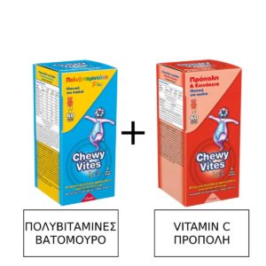 Vican Chewy Vites Propolis & Βιταμίνη C για Παιδιά 60 ζελεδάκια & Chewy Vites Multivitamin Plus Jelly Bears 60 μασώμενα ζελεδάκια