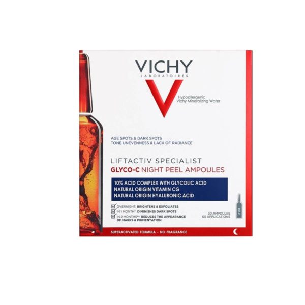 Vichy Liftactiv Specialist Glyco-C Night Peel Αντιγηραντικό Serum Προσώπου με Βιταμίνη C για Λεύκανση & Πανάδες 30x2ml