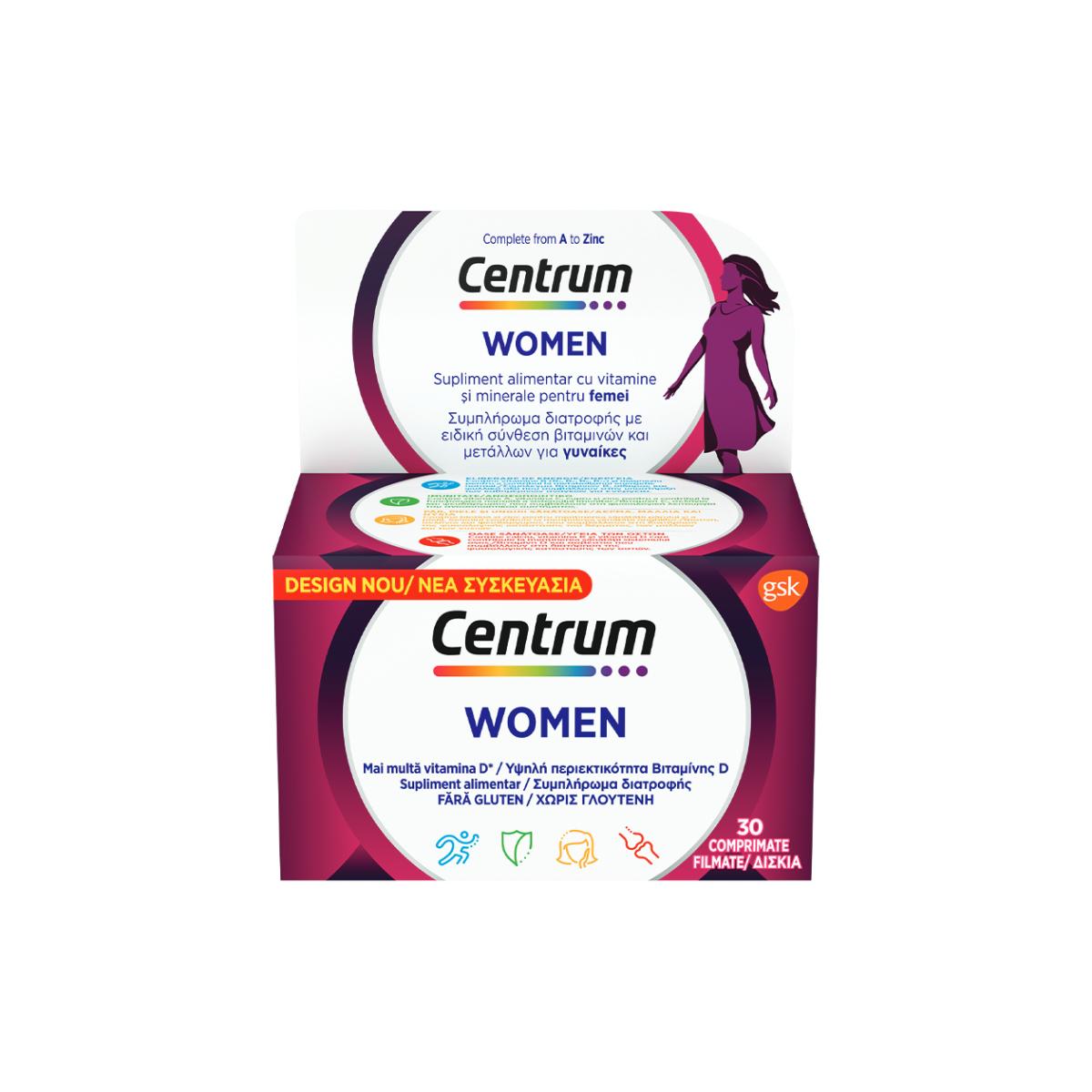 Centrum Women Βιταμίνη για Ενέργεια & Ανοσοποιητικό 30 ταμπλέτες