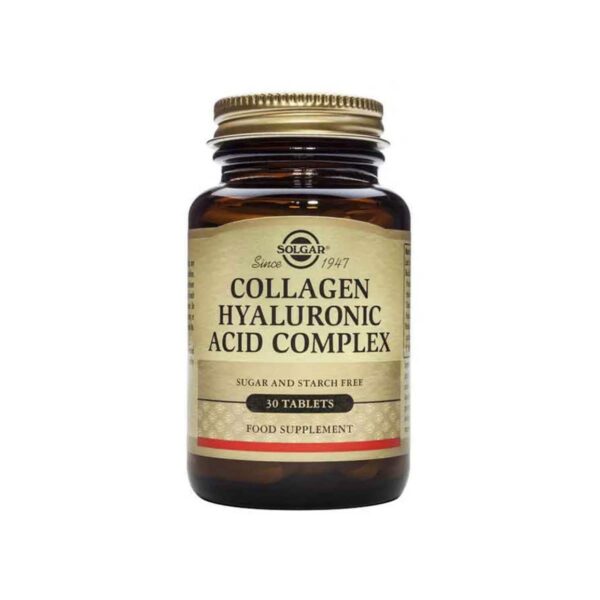 Solgar Collagen Hyaluronic Acid Complex 120mg Συμπλήρωμα Διατροφής με Κολλαγόνο & Υαλουρονικό Οξύ για Λαμπερό Δέρμα & Υγιείς Αρθρώσεις, 30tabs