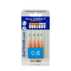Elgydium Clinic Mono Compact Μεσοδόντια Βουρτσάκια 0.6mm Πορτοκαλί 4τμχ