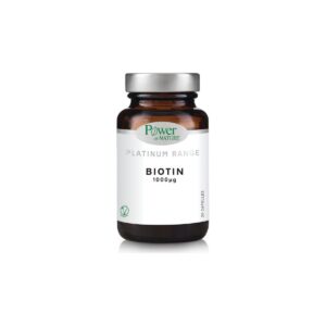 Power of Nature Platinum Range Biotin 1000μg Συμπλήρωμα Διατροφής για την Καλή Υγεία των Μαλλιών & του Δέρματος 30veg.caps