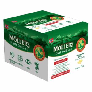 Moller’s Forte Μουρουνέλαιο Μίγμα Ιχθυελαίου & Μουρουνέλαιου Πλούσιο σε Ω3 Λιπαρά Οξέα 150caps