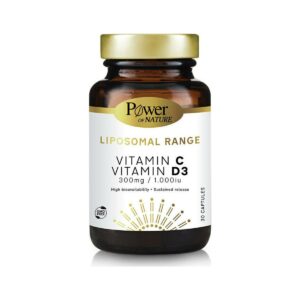 Power Of Nature Liposomal Range Vitamin C & Vitamin D3 Βιταμίνη για Ενέργεια & Ανοσοποιητικό 1000iu 300mg 30 κάψουλες