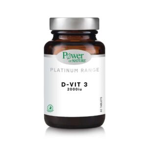 Power Of Nature Platinum Range D-Vit 3 Βιταμίνη για Ανοσοποιητικό 2000iu 60 ταμπλέτες