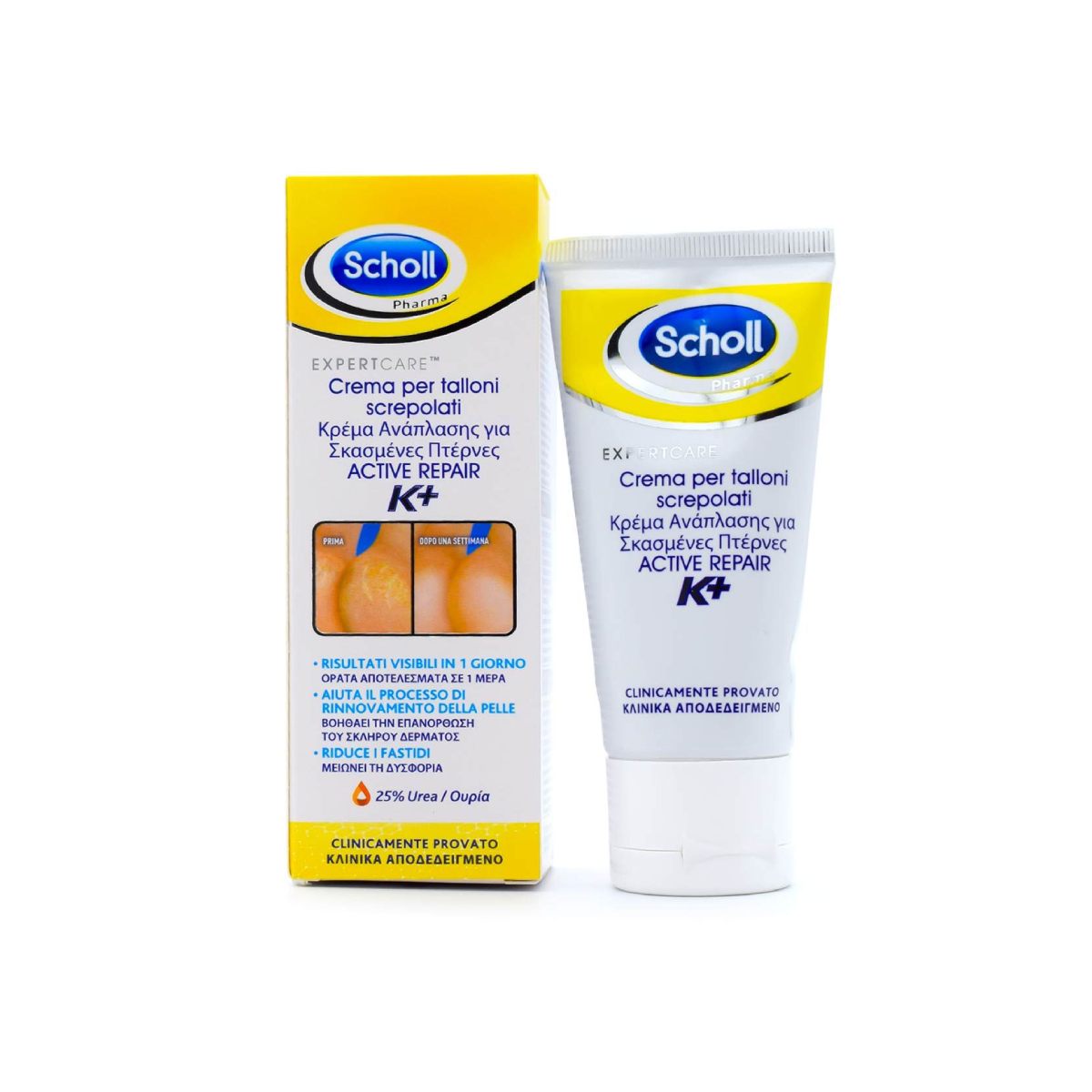 Scholl Κρέμα Ανάπλασης για Σκασμένες Πτέρνες K+, 60ml