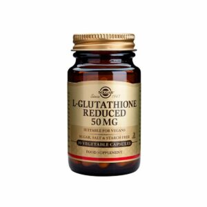 Solgar L-Glutathione 50mg Συμπλήρωμα Διατροφής με το Αμινοξύ L-Γλουταθειόνη για Αποτοξίνωση & Καλή Υγεία του Ήπατος, 30veg.caps