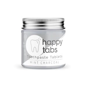 Happy Tabs οδοντόκρεμα σε ταμπλέτες Mint Charcoal (χωρίς φθόριο) 80 tabs