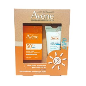 Avene Promo Ultra Fluid Invisible SPF50 Αντηλιακή Κρέμα Προσώπου, 50ml & Δώρο After Sun Επανορθωτικό Γαλάκτωμα, 50ml, 1σετ