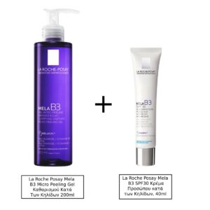 La Roche Posay Mela B3 Micro Peeling Gel Καθαρισμού Κατά Των Κηλίδων 200ml & La Roche Posay Mela B3 SPF30 Κρέμα Προσώπου κατά των Κηλίδων, 40ml