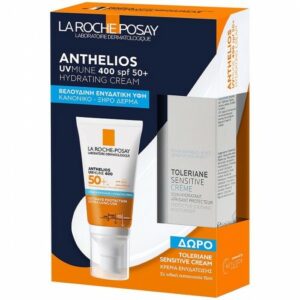 La Roche-Posay Anthelios UVMUNE400 Hydrating Cream SPF50+ Αντιηλιακό με Άρωμα & Δώρο Toleriane Sensitive Ενυδατική Κρέμα, 15ml, 1σετ