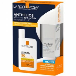 La Roche-Posay Anthelios UVMUNE 400 Fluid SPF50+ Aντηλιακό Προσώπου για Κανονικό-Μικτό Δέρμα & Δώρο Toleriane Sensitive Ενυδατική Κρέμα, 15ml, 1σετ
